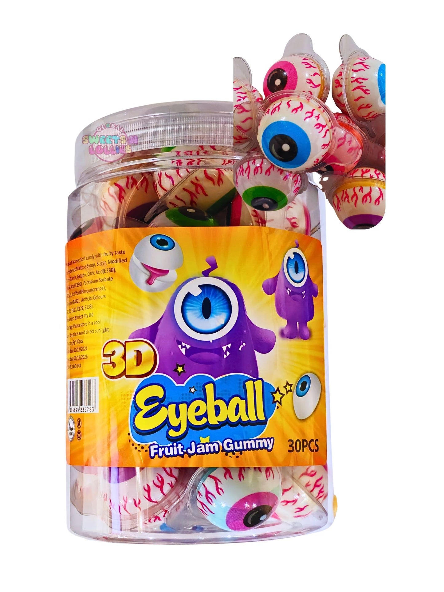 3D Eyeball Fruit Jam Gummy 30 pcs