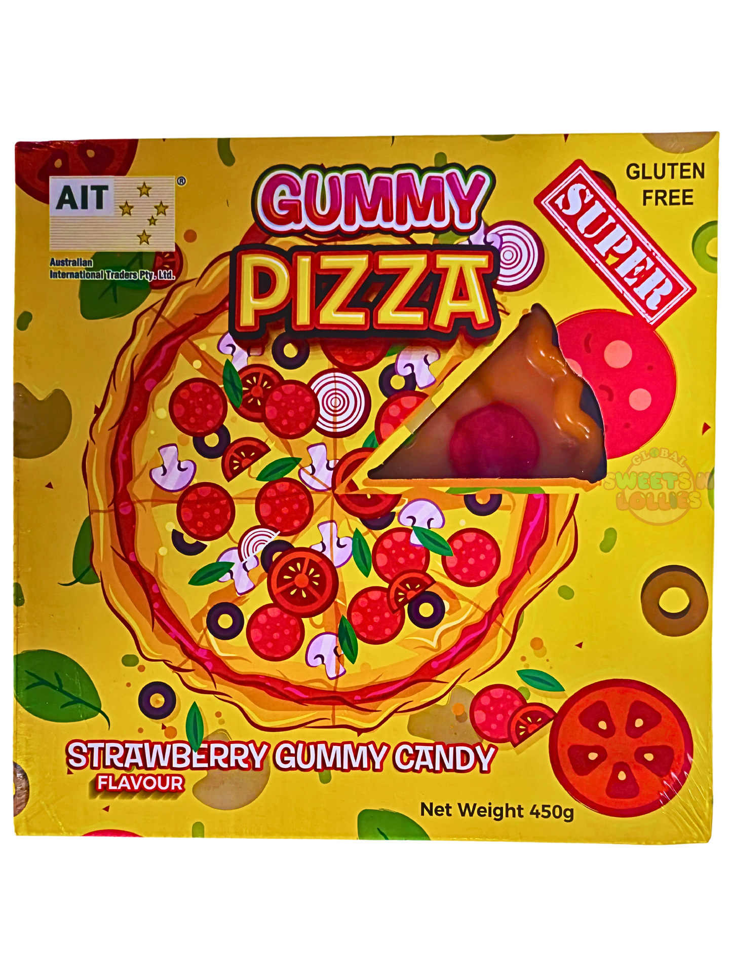 AIT Mega Gummy Pizza Strawberry 450gm
