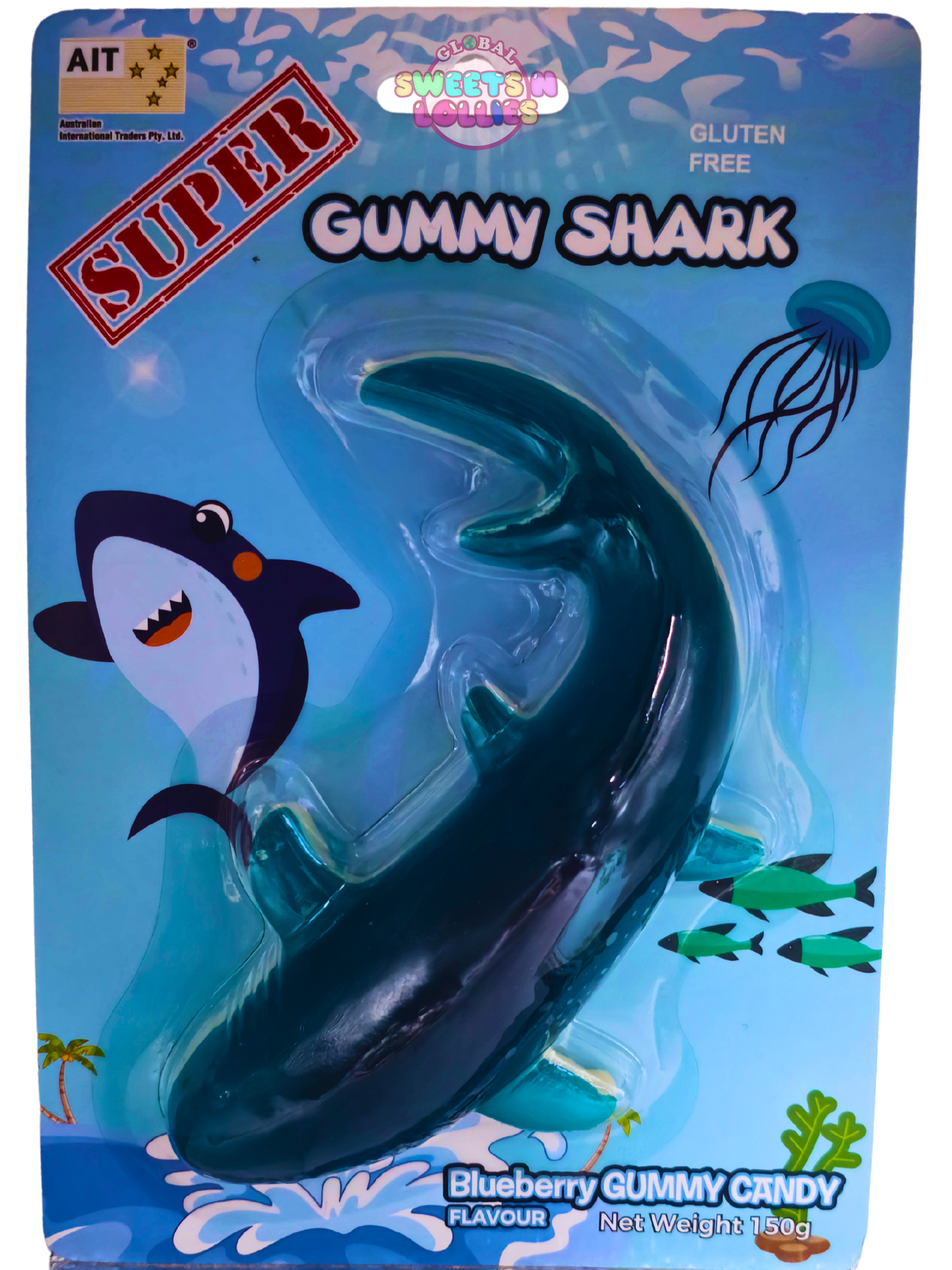 AIT Super Gummy Shark Blueberry 150g