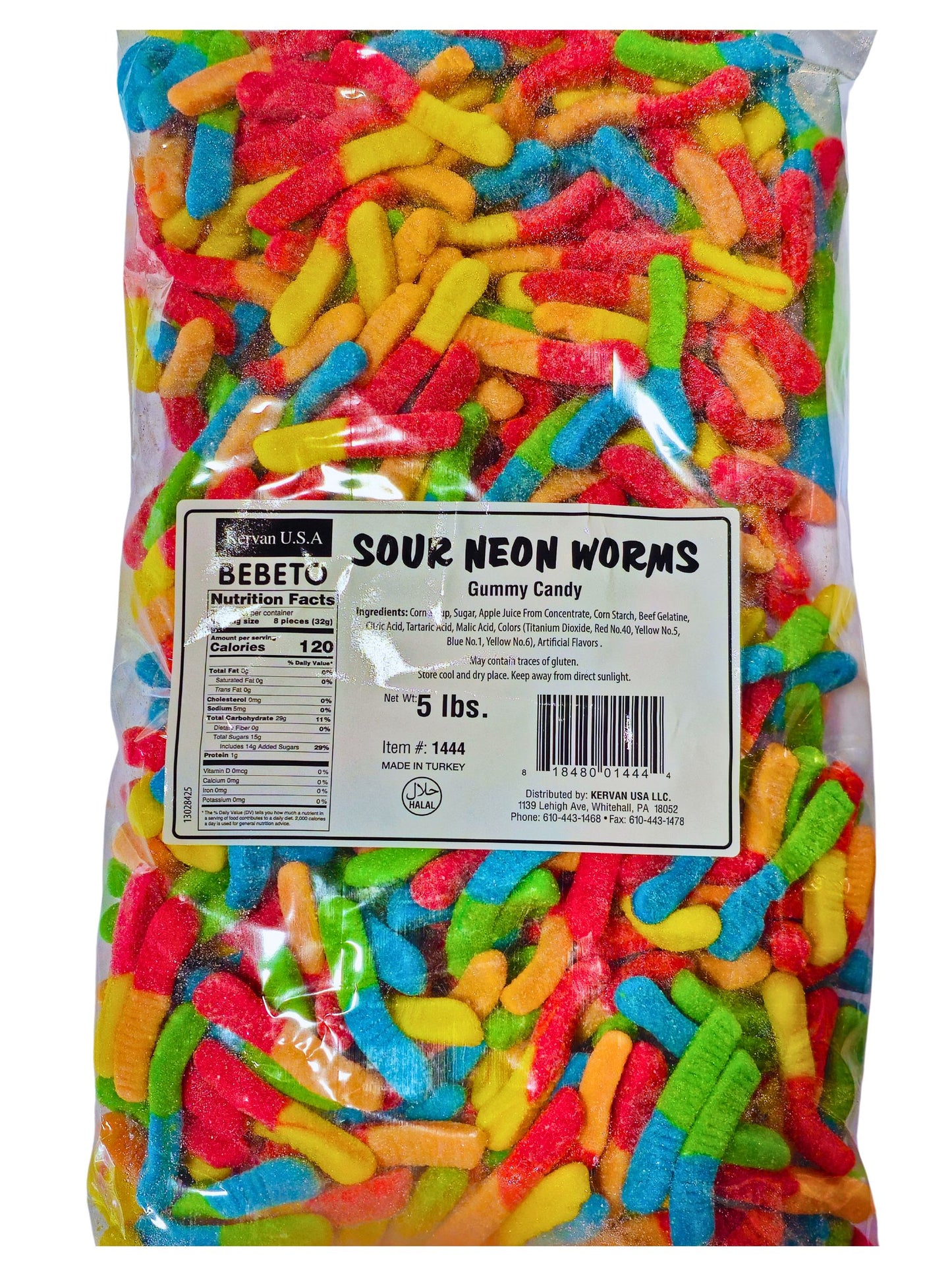 Bebeto Kervan Sour Neon Worms 2.27kg