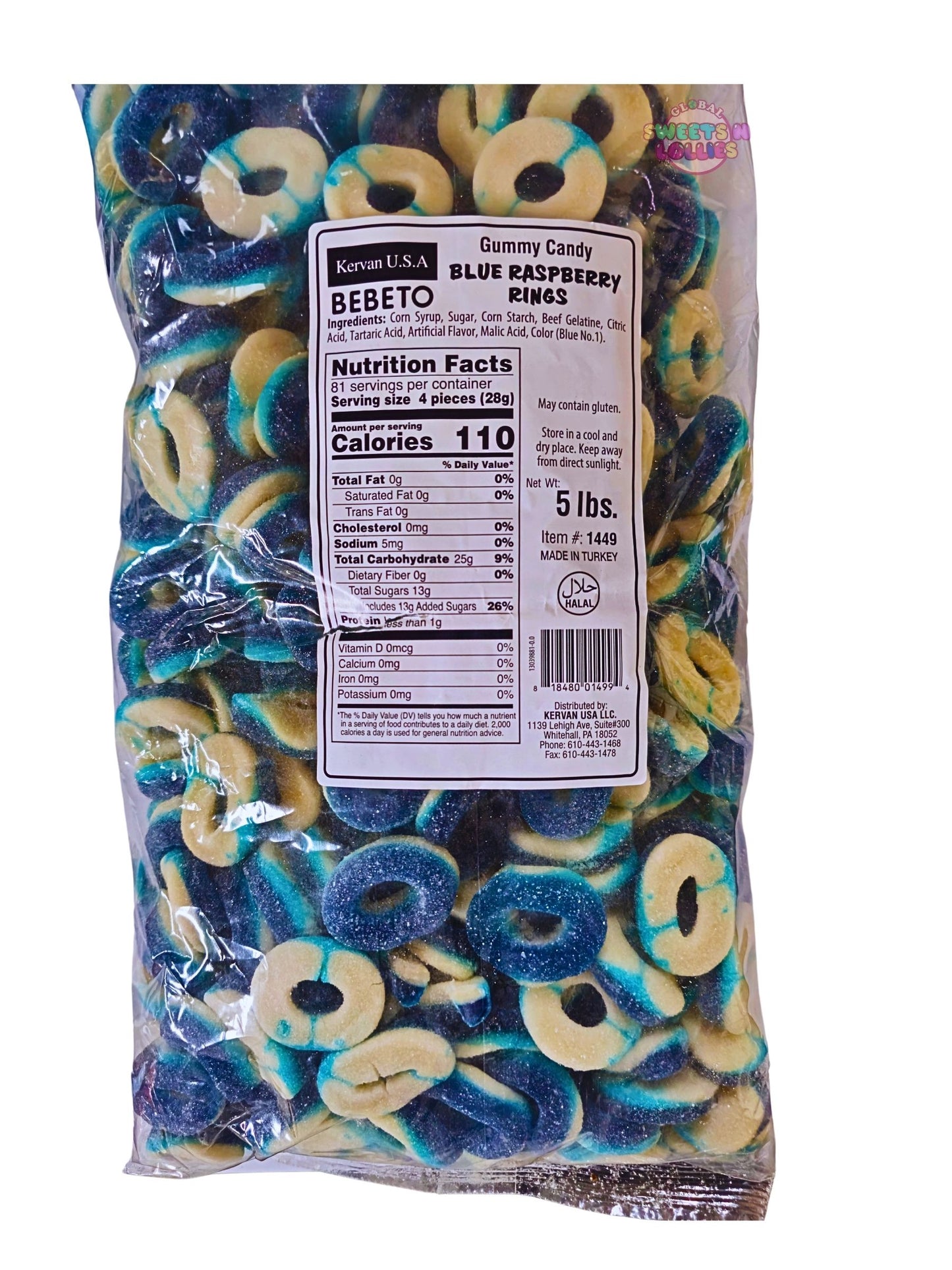 Bebeto (Kervan USA) Blue Raspberry Rings 2.26kg