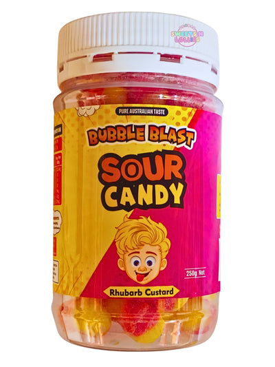 Bubble Blast Sour Candy Rhubarb Custard 250g