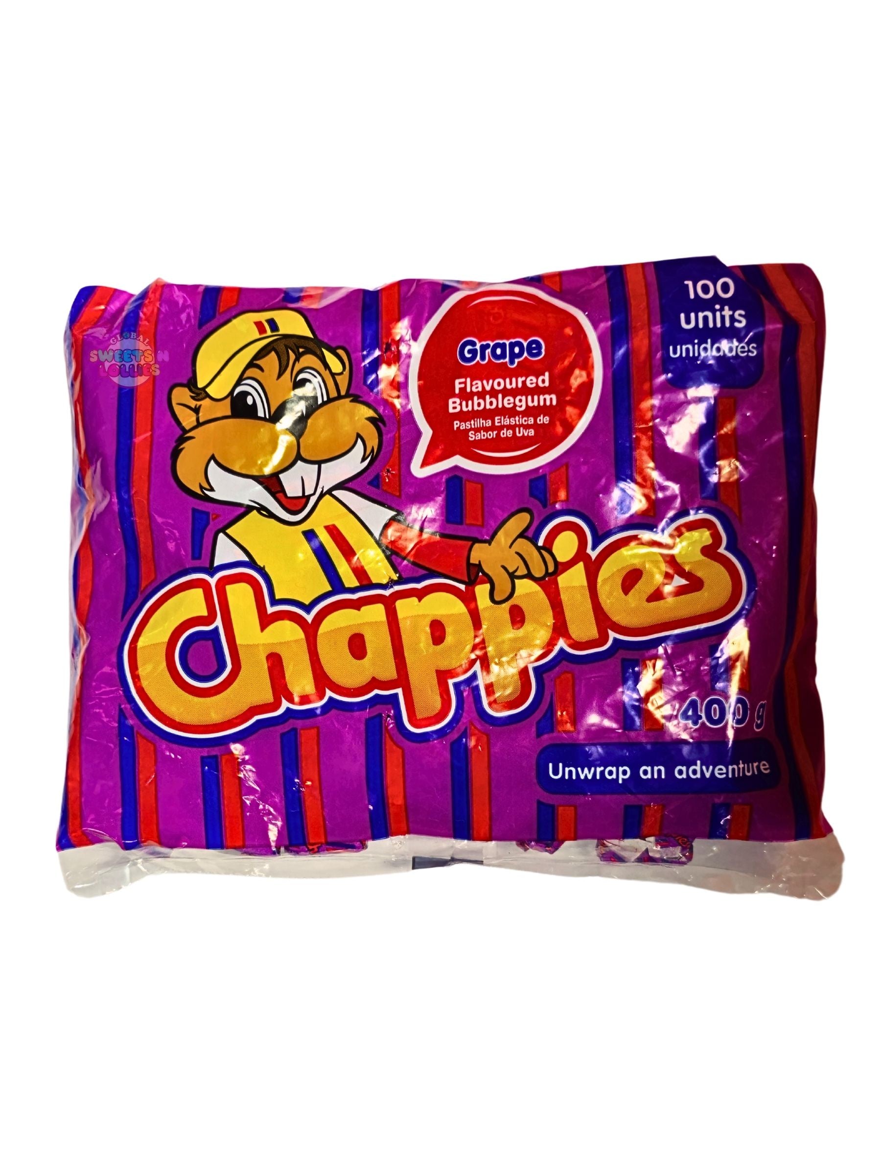Chappies Bubble Gum Grape 100 Pcs Global Sweets Lollies Chappies Bubble Gum Grape 100 Pcs Global Sweets Lollies
