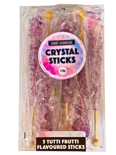 Crystal Rock Candy Tutti Fruitti Sticks 6 Pack 110g