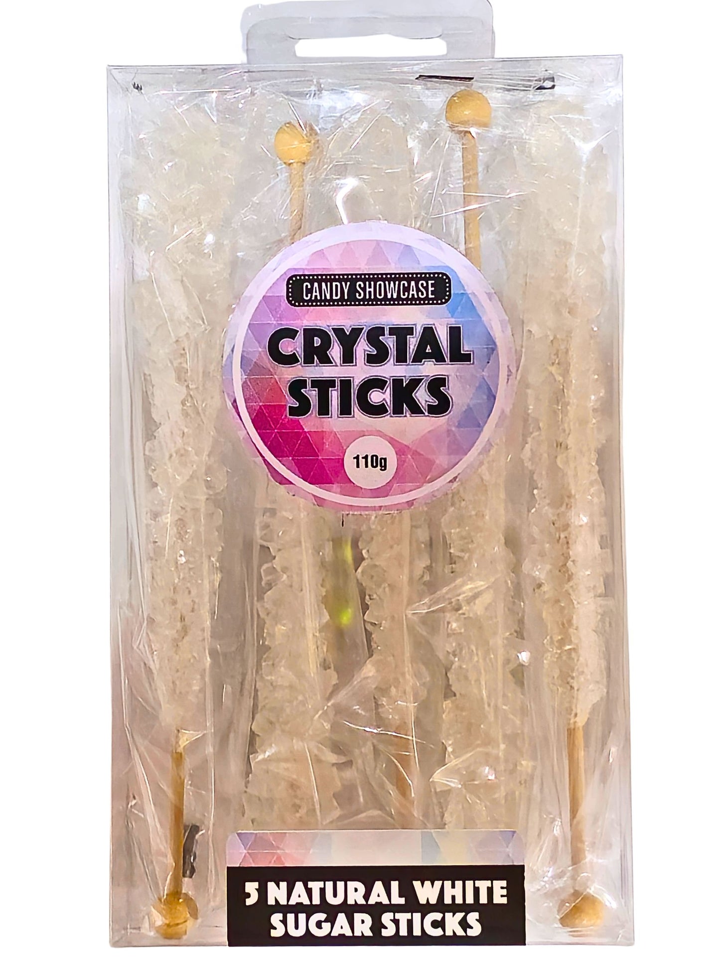 !Crystal Rock Candy Natural White Sugar Sticks 5 pack 110g