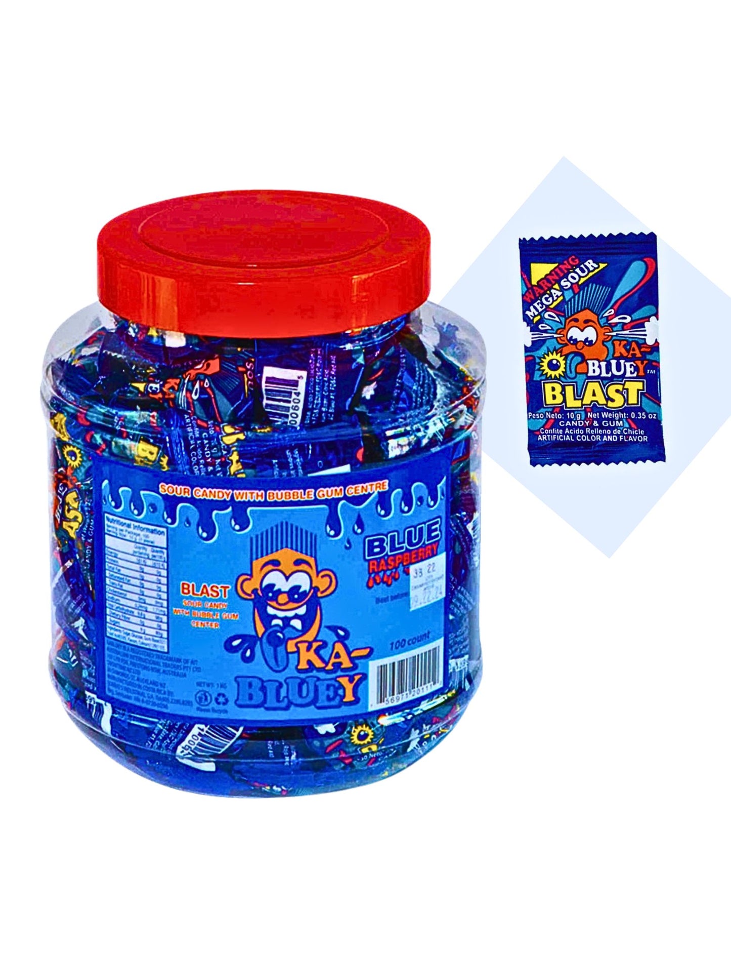 !Ka-Bluey Blue Raspberry Sour Candy 1 Kg 100 pcs