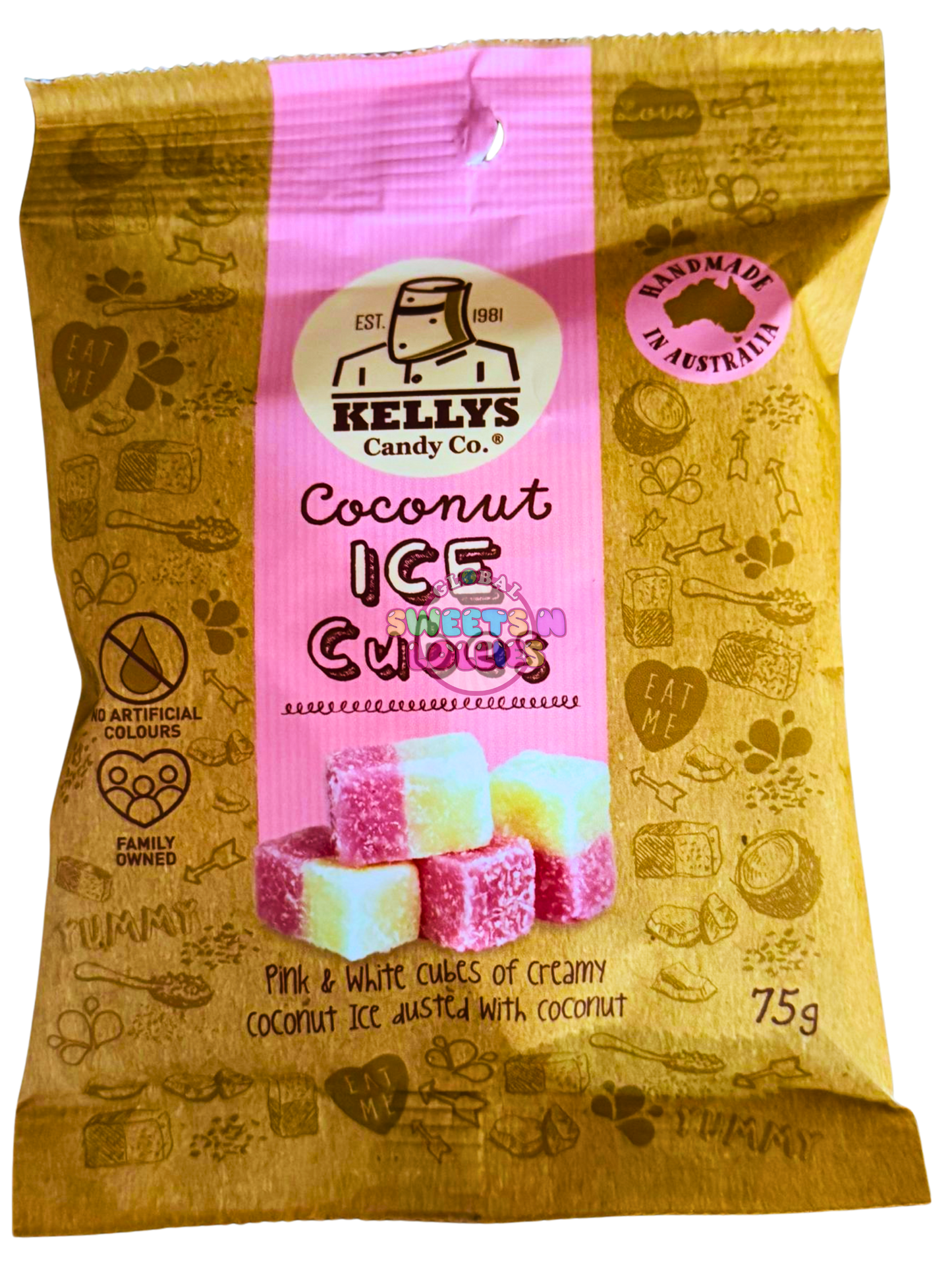Kellys Coconut Ice Cubes 75g