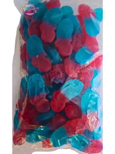 Bag of red and blue Kingsway gummy Mermaids