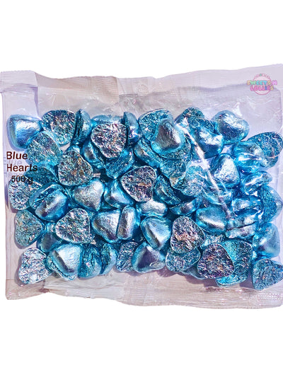 Lolliland Milk Chocolate Hearts Blue 500g