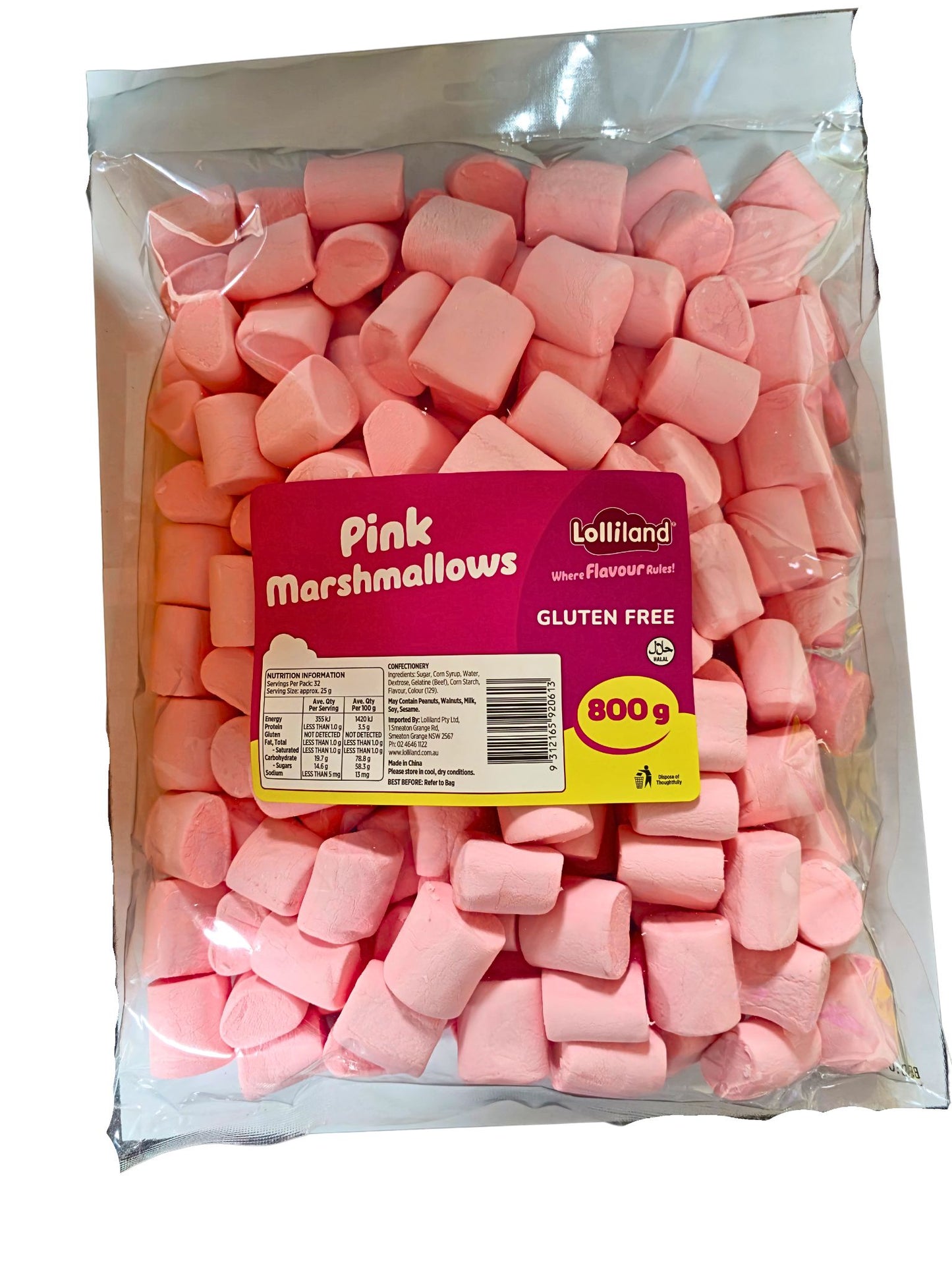 Lolliland Pink Marshmallows 800g