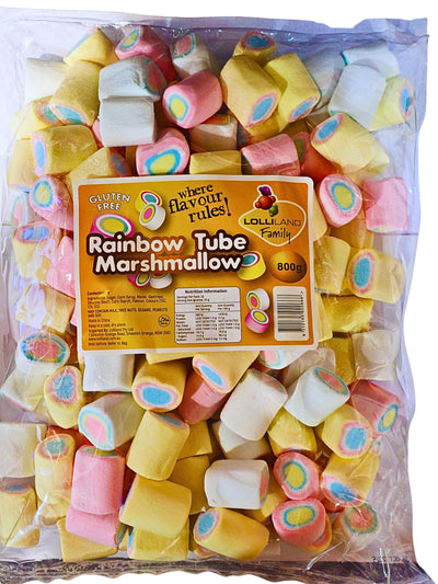 ! Lolliland Rainbow Tube Marshmallow 800g