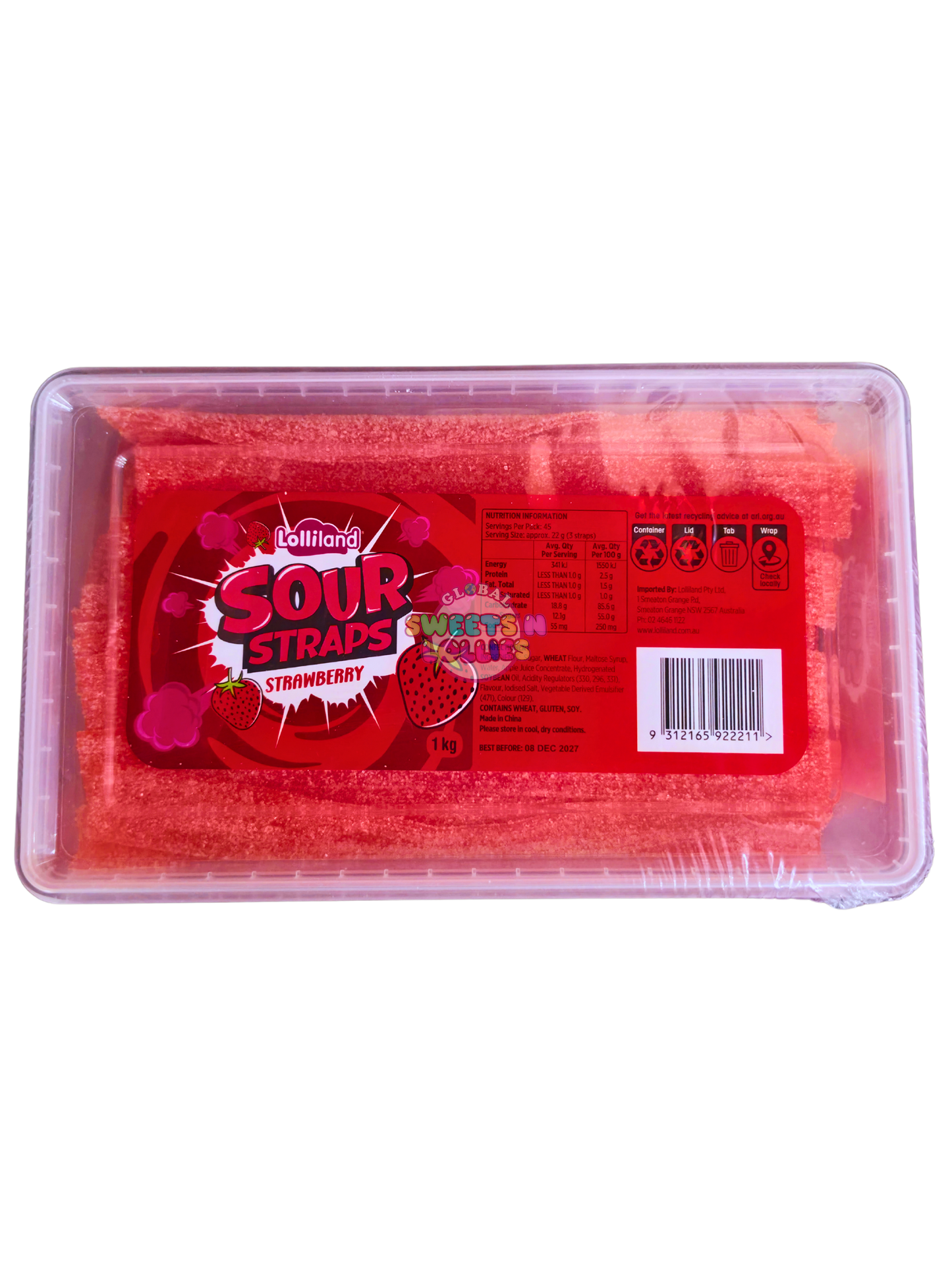Lolliland Sour Straps Strawberry 1kg