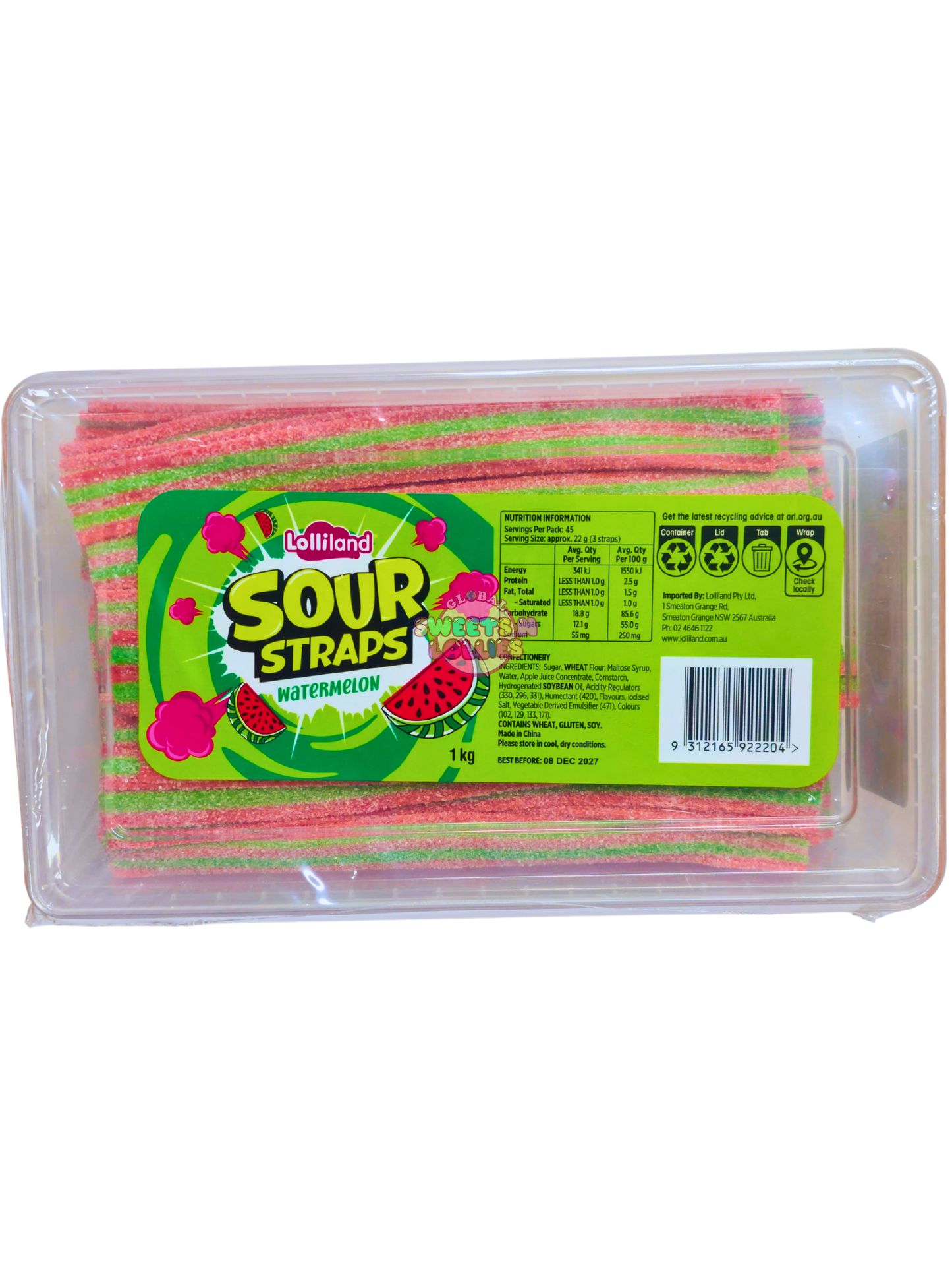 Lolliland Sour Straps Watermelon 1kg