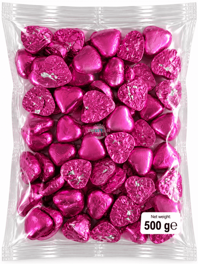 Lolliland Milk Chocolate Fucsia Hearts | 7gx72 500g