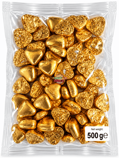 Lolliland Milk Chocolate Gold Hearts | 7gx72 500g