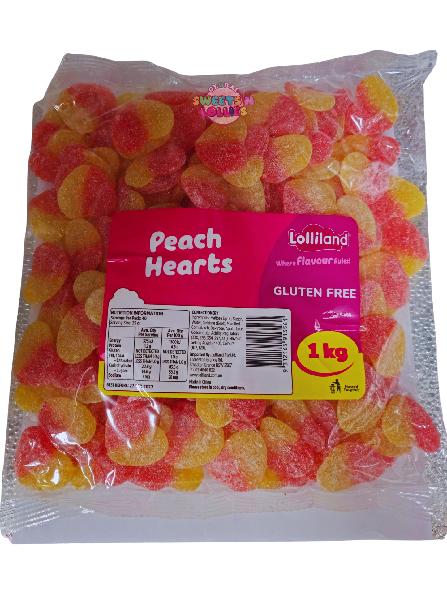 Lolliland Peach Hearts 1kg