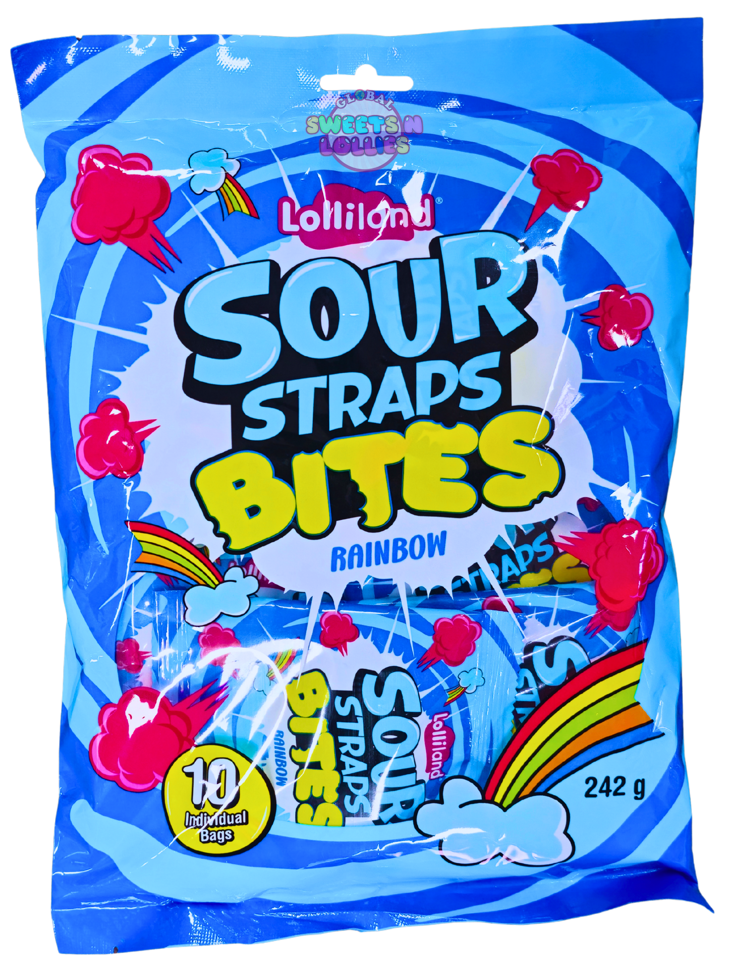 Lolliland Sour Straps Bites Rainbow 242g 10pc