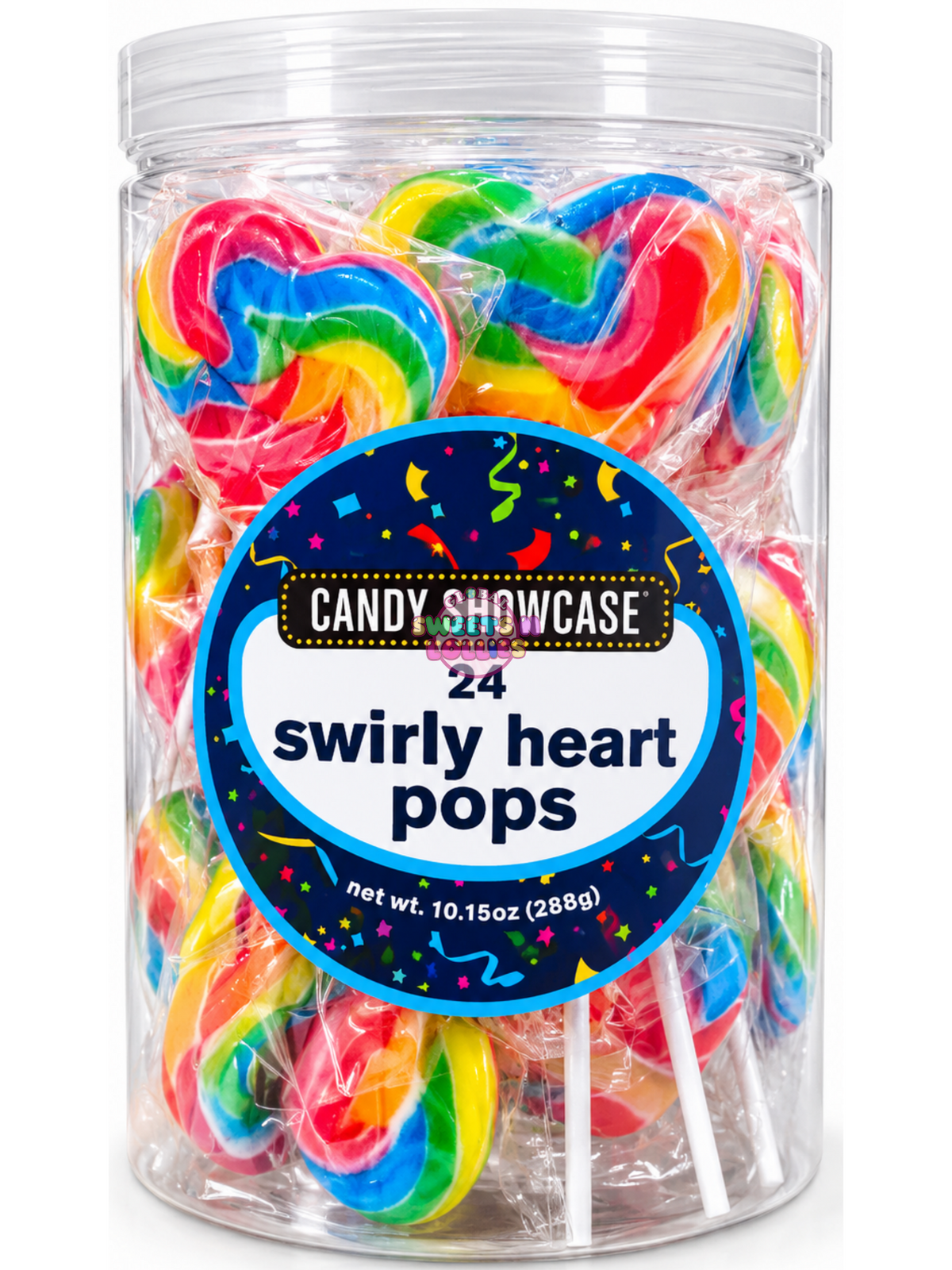 Lolliland Swirly Heart Pops Rainbow | 12gx24 288g