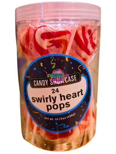 Lolliland Swirly Heart Pops Raspberry 24x12g 288g