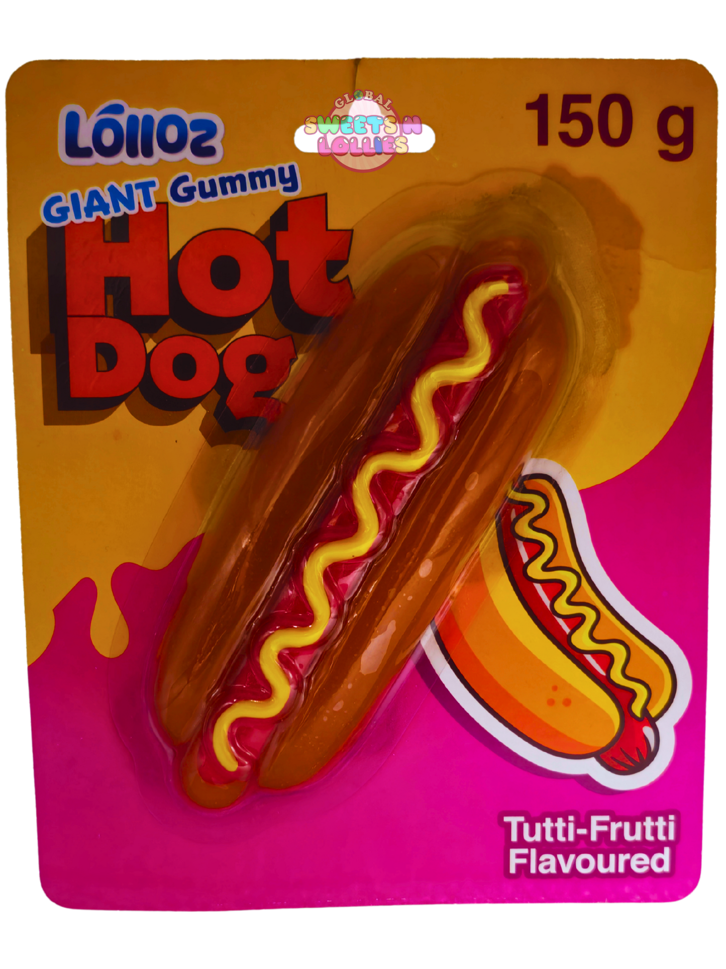 Lolloz Giant Gummy Hot Dog Tutti-Frutti 150g