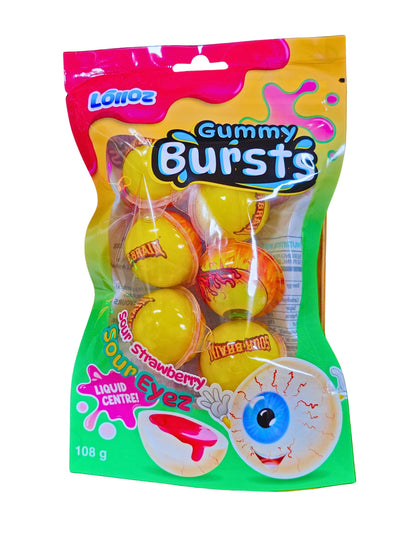 Lolloz Gummy Bursts Strawberry Sour Eyez 108g