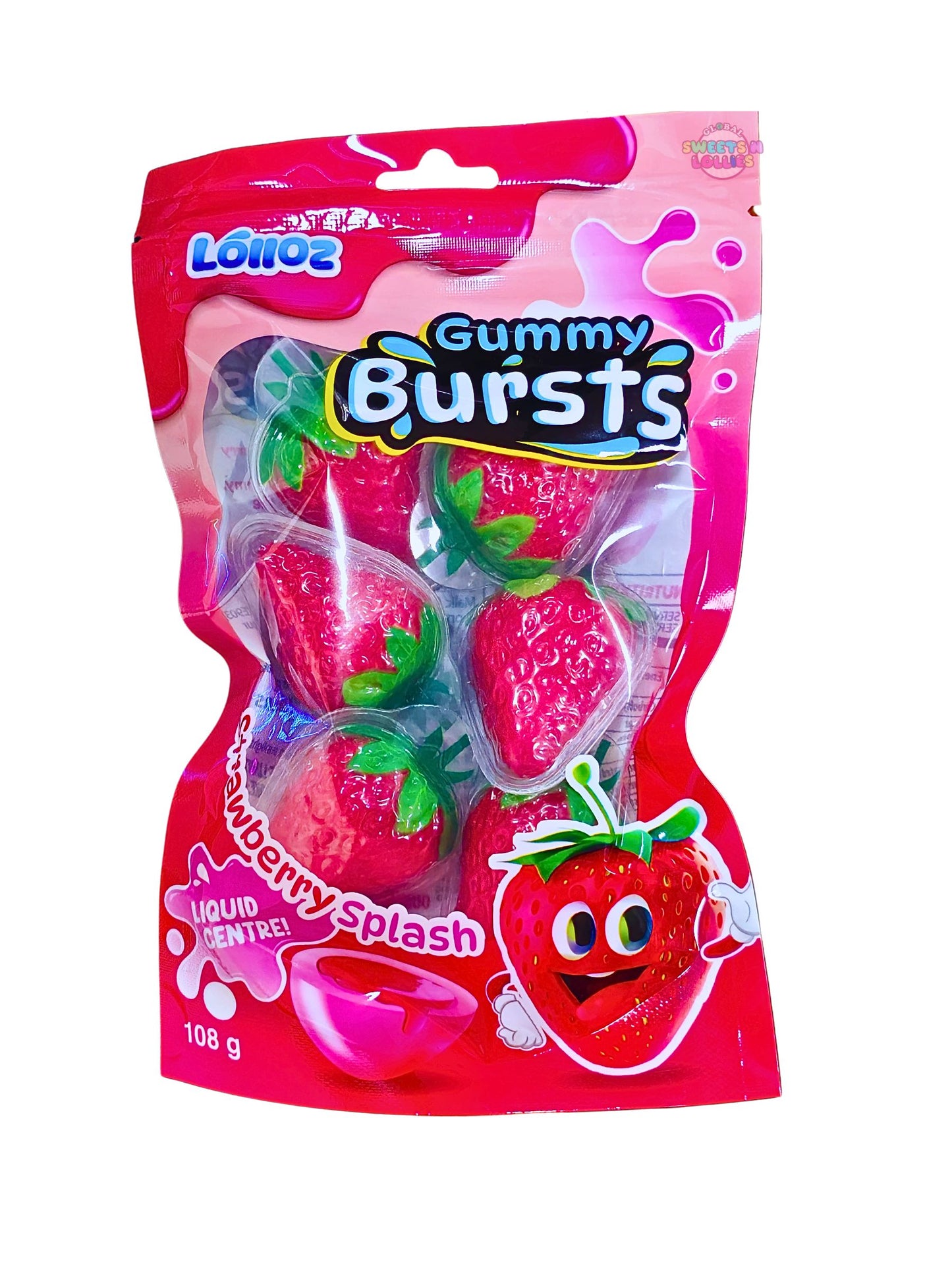 Lolloz Gummy Bursts Strawberry Splash 108g