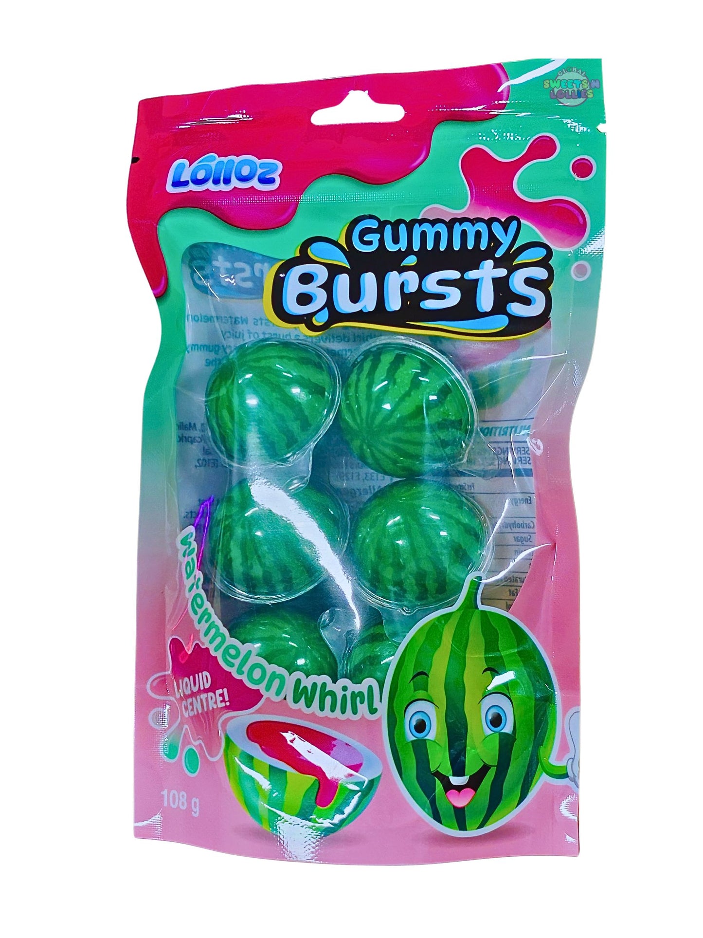 Lolloz Gummy Bursts Watermelon Whirl 108g