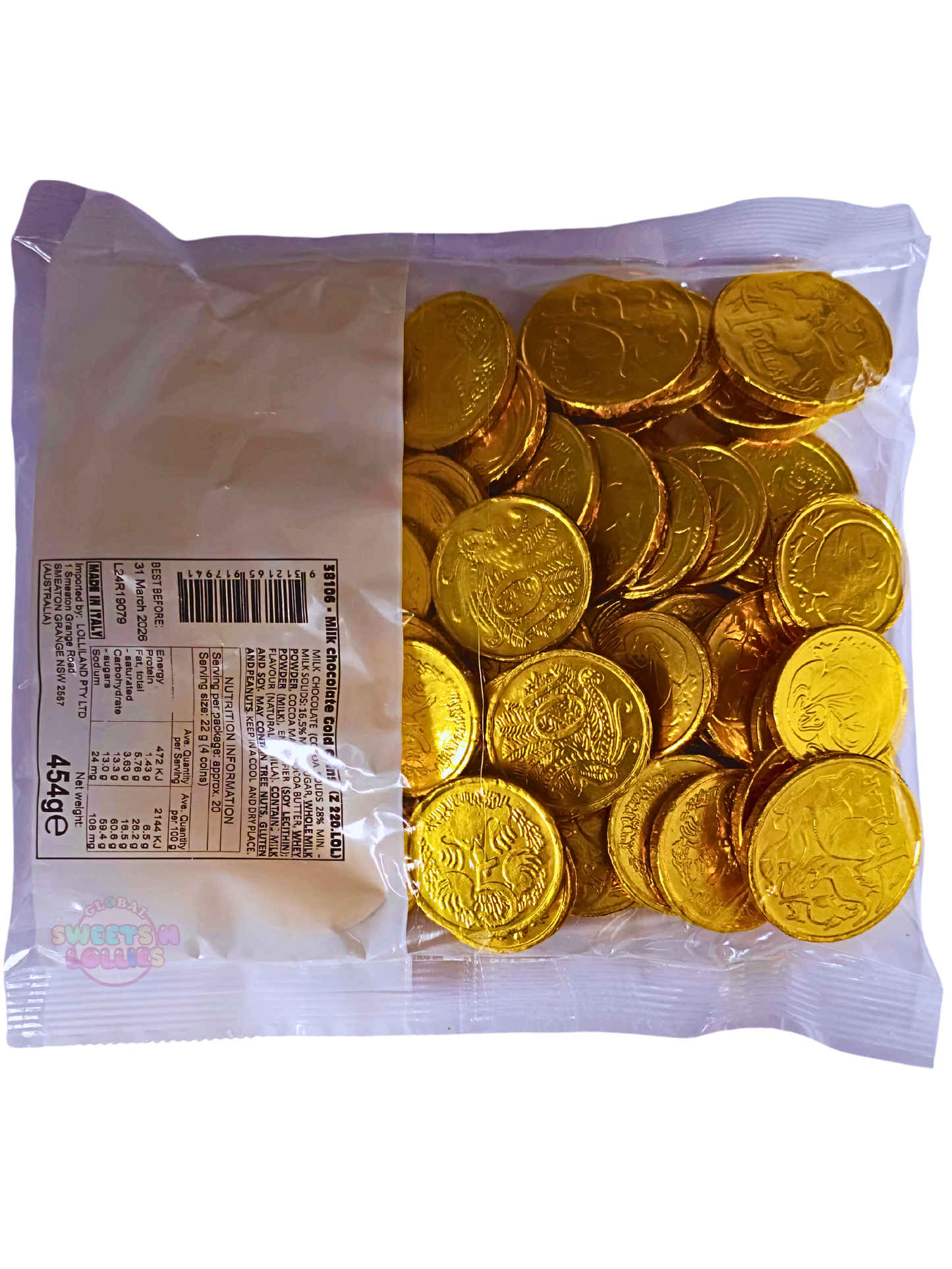 Lolliland Milk Chocolate Gold Coins 454g
