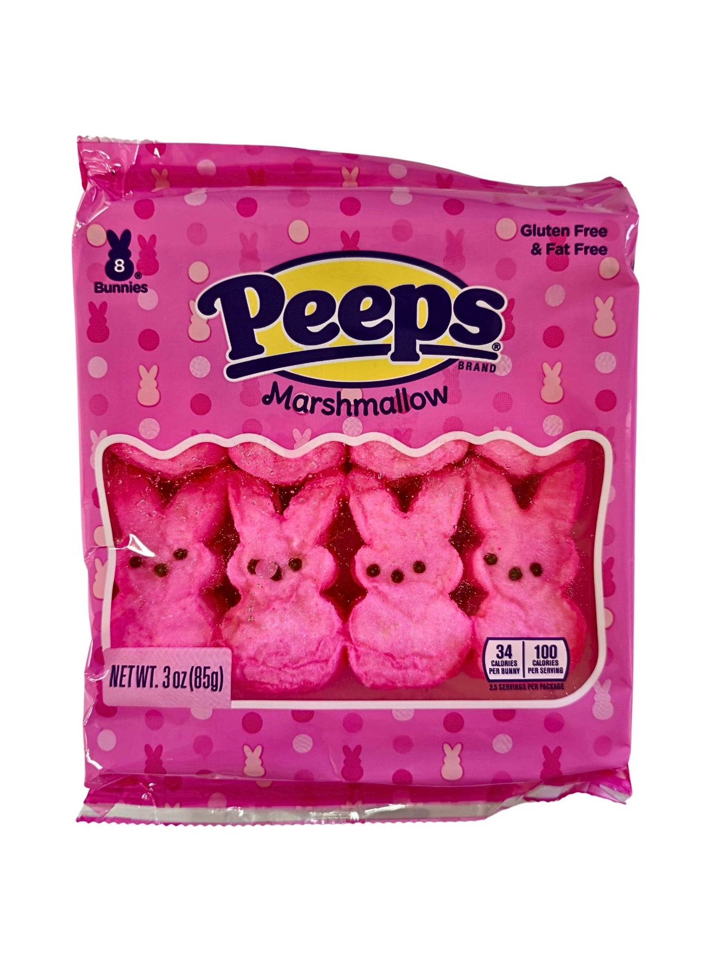 Peeps Marshmallow Bunnies Pink 85g 8 pcs Best Before Nov 2025