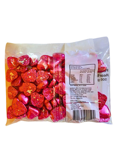 Lolliland Pink Chocolate Hearts 500g