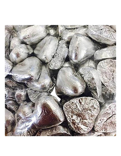 Silver Milk Chocolate Hearts 500g