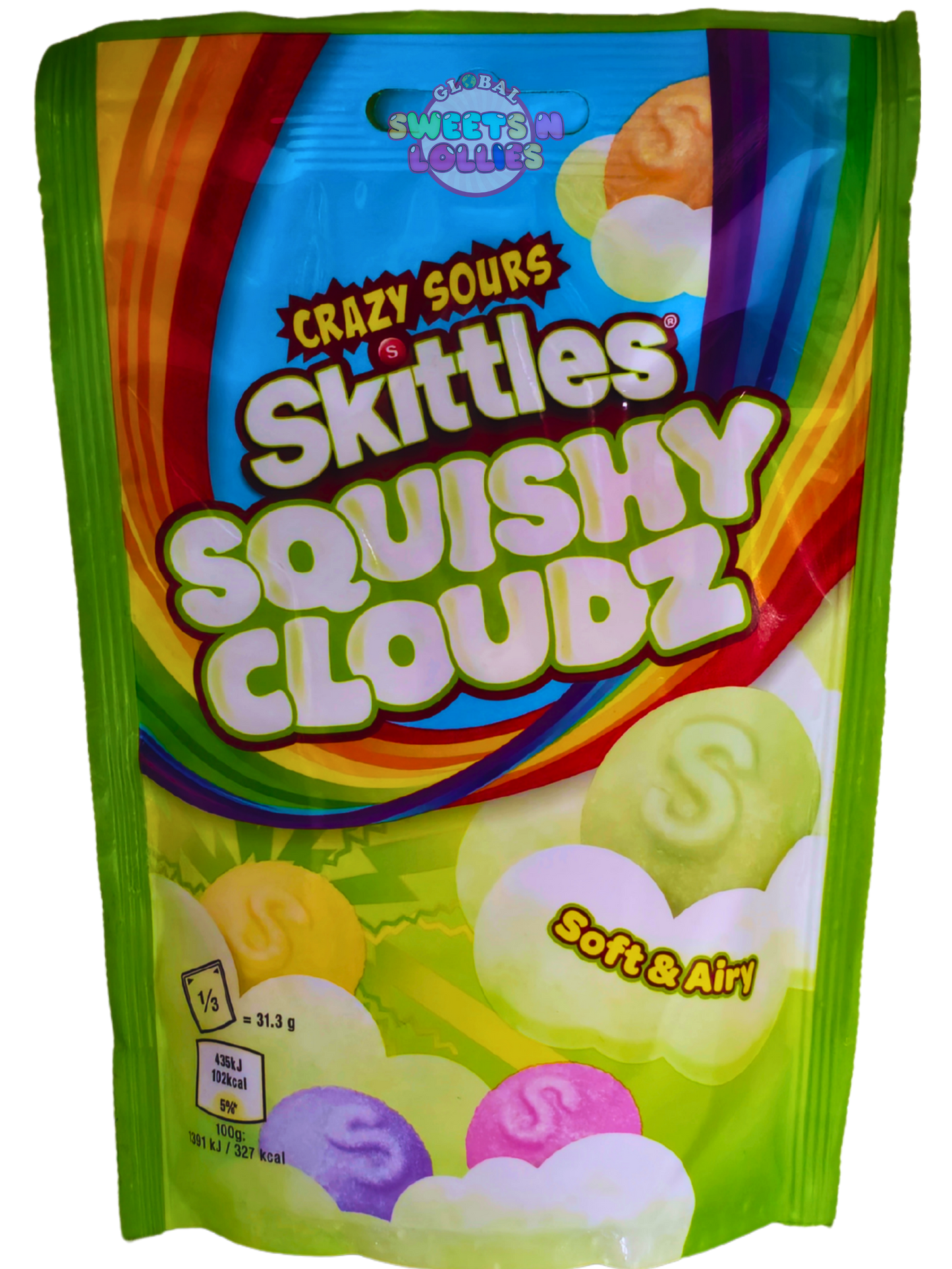 Skittles Squishy Cloudz Crazy Sours 94g Best Before 28 Jan 26