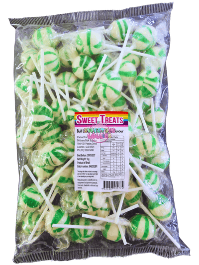 Sweet Treats Ball Lollipops Green Apple 1kg
