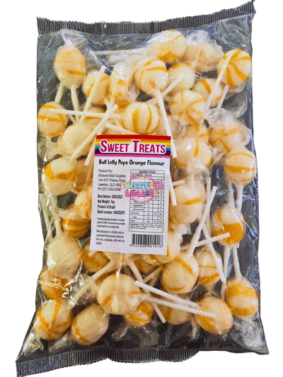 Sweet Treats Ball Lollipops Orange 1kg