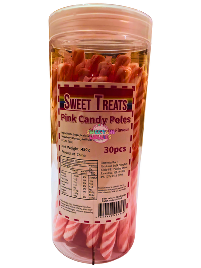 Sweet Treats Candy Poles Strawberry 450g 30pc