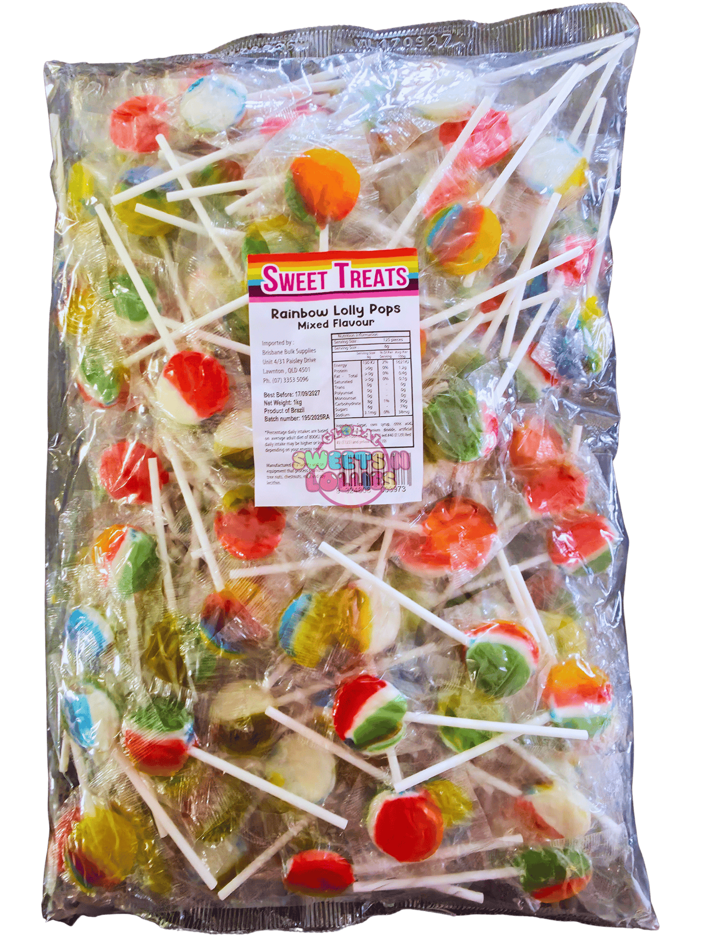 Sweet Treats Lollipops Rainbow 1kg