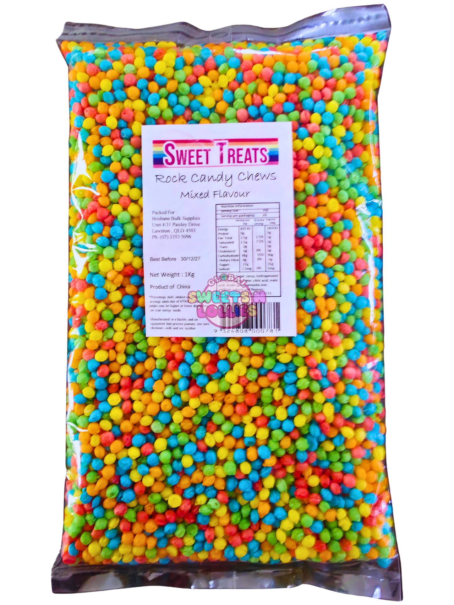 Sweet Treats Rock Candy Chews Rainbow 1kg