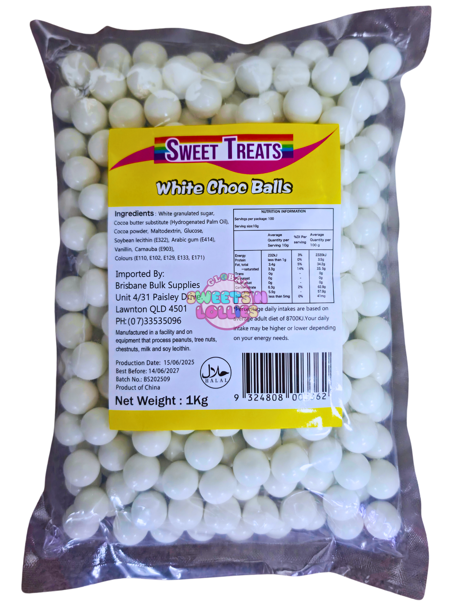 Sweet Treats White Choc Balls 1kg
