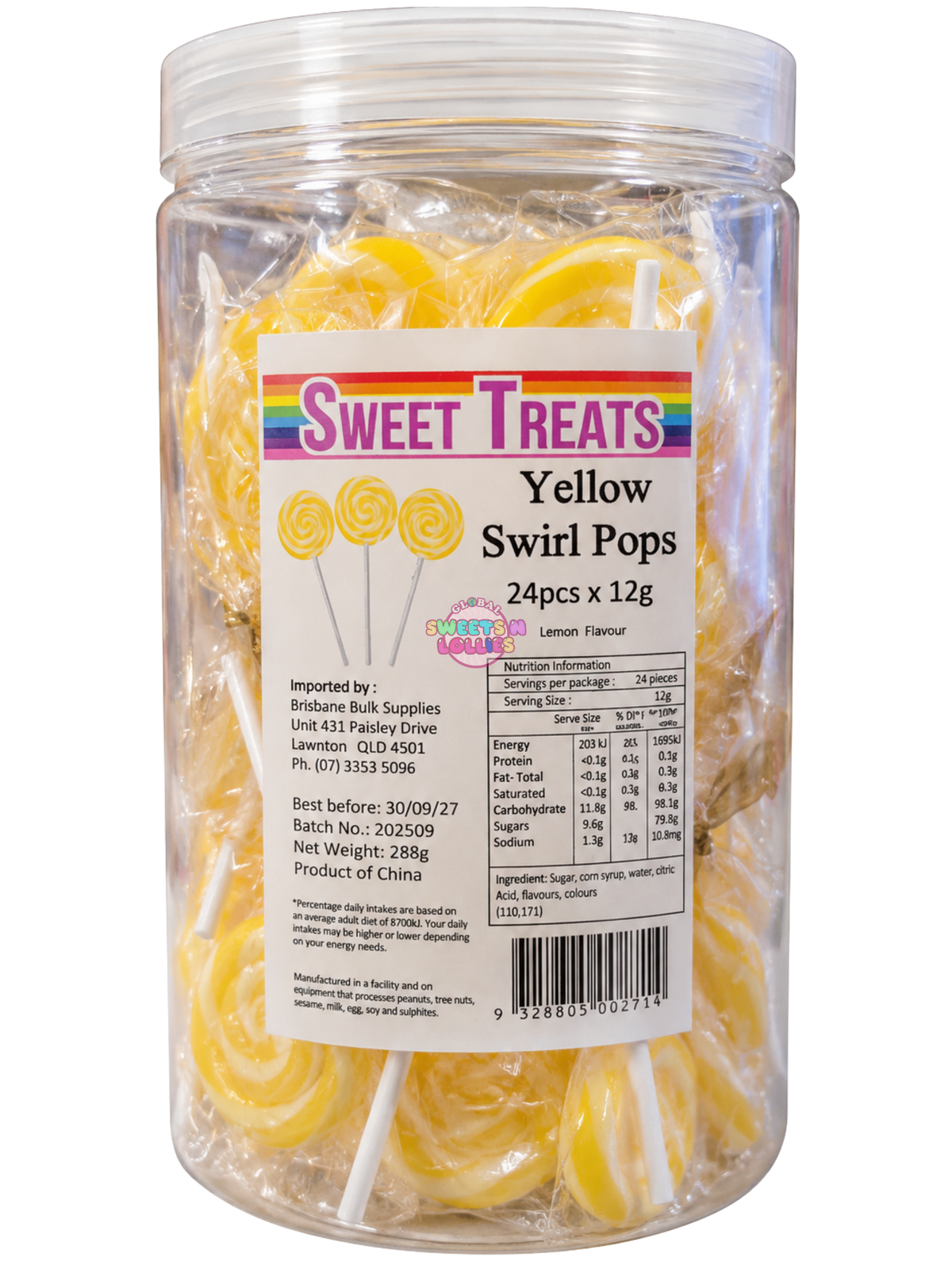 Sweet Treats Lemon Swirl Pops | 12gx24 288g