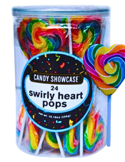 Swirly Heart Pops Rainbow 288g 24 pack
