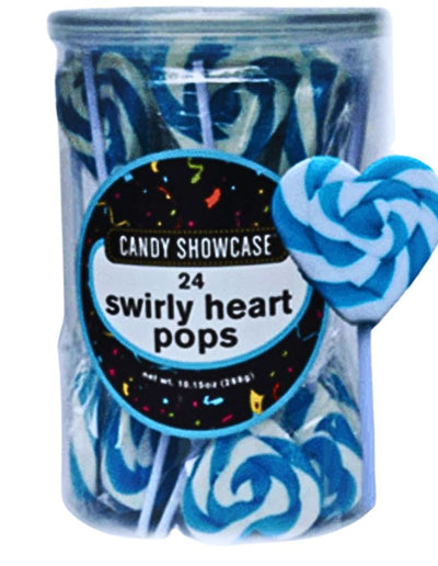 Swirly Heart Pops Blue 288g 24 pack