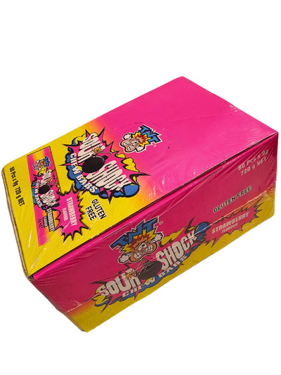 TNT Sour Shock Chew Bars Strawberry 80 pcs