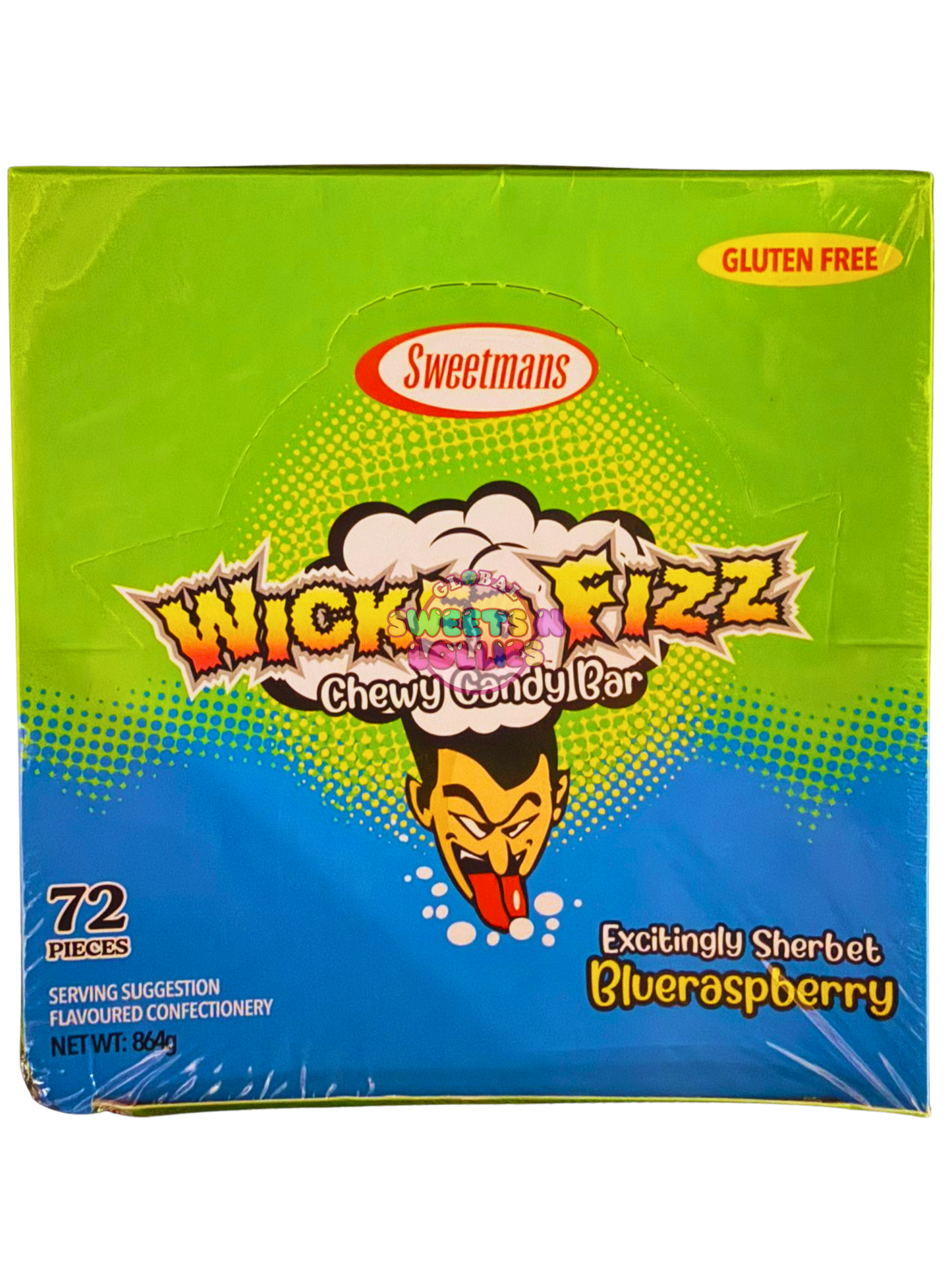 Sweetmans Wicked Fizz Blue Raspberry 864g 72pc