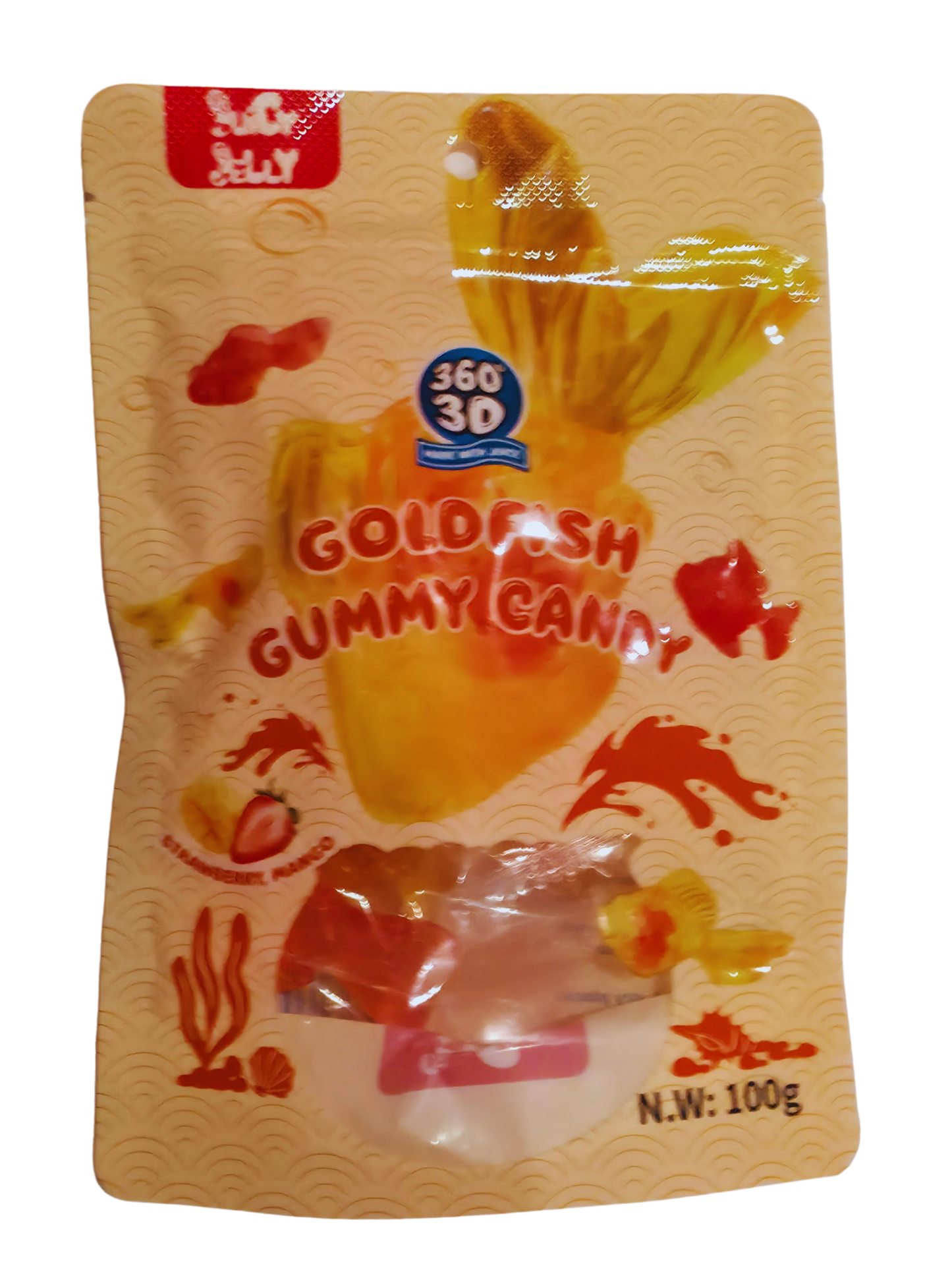 Juicy Jelly 3D Goldfish Gummy 100gm 10 pcs Approx