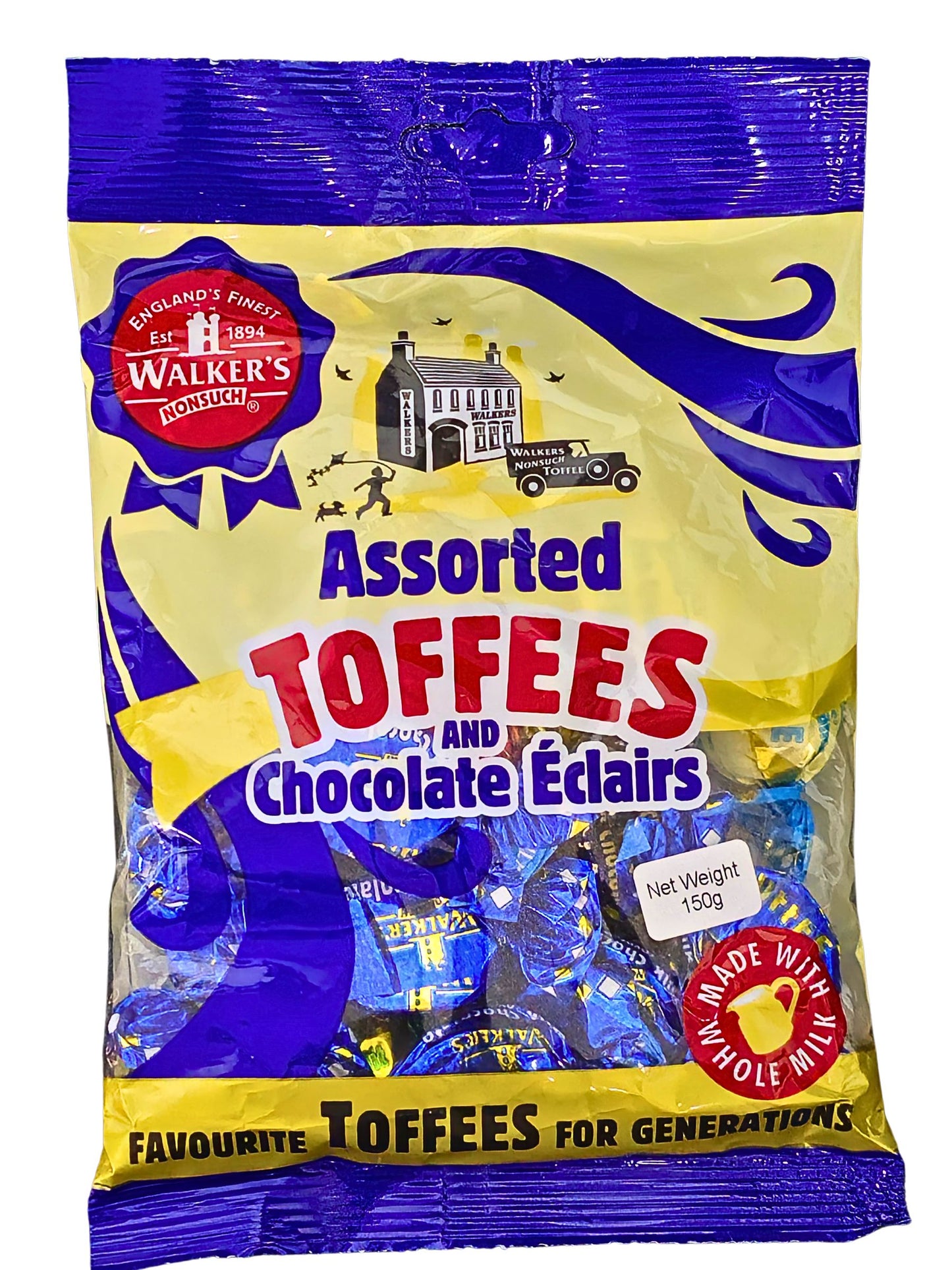 Walker's Toffees & Chocolate Eclairs Assorted 150g