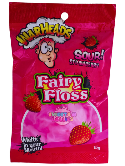 WarHeads Fairy Floss Sour Strawberry 15g