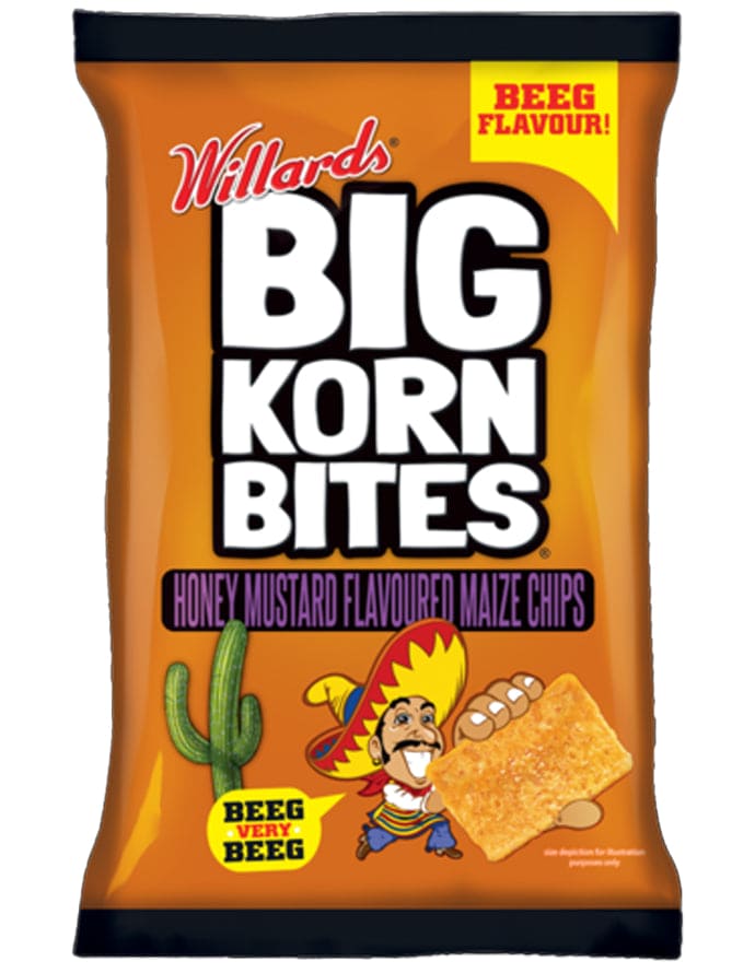 Willards Big Korn Bites Honey Mustard Maize Chips 50gm