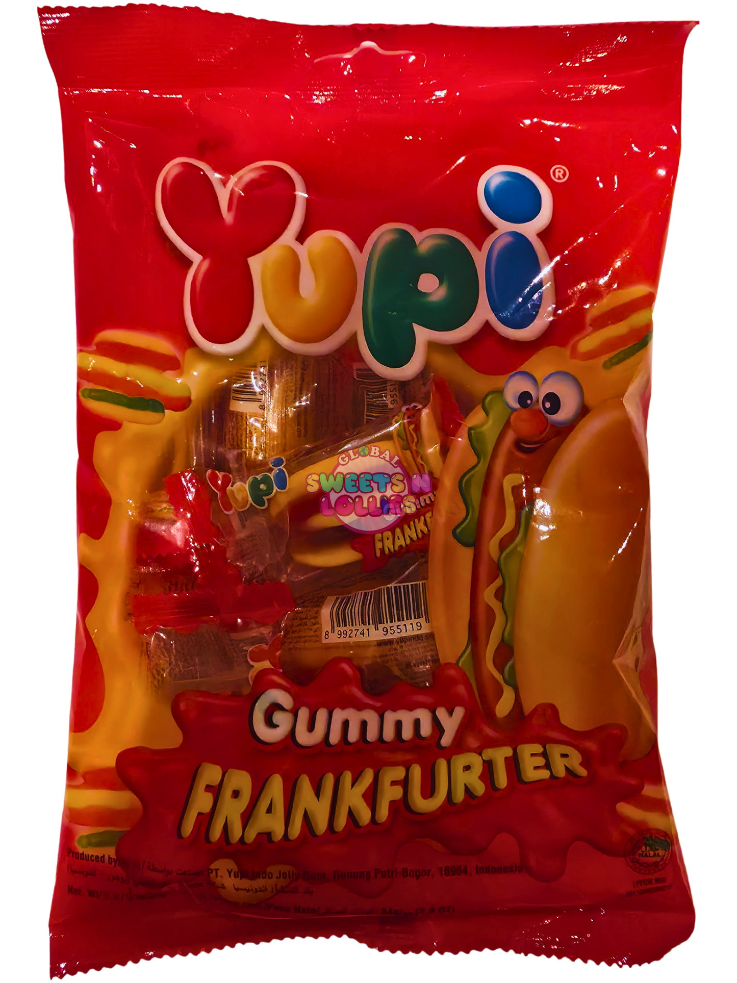 Yupi Gummy Frankfurter 84g 12pc