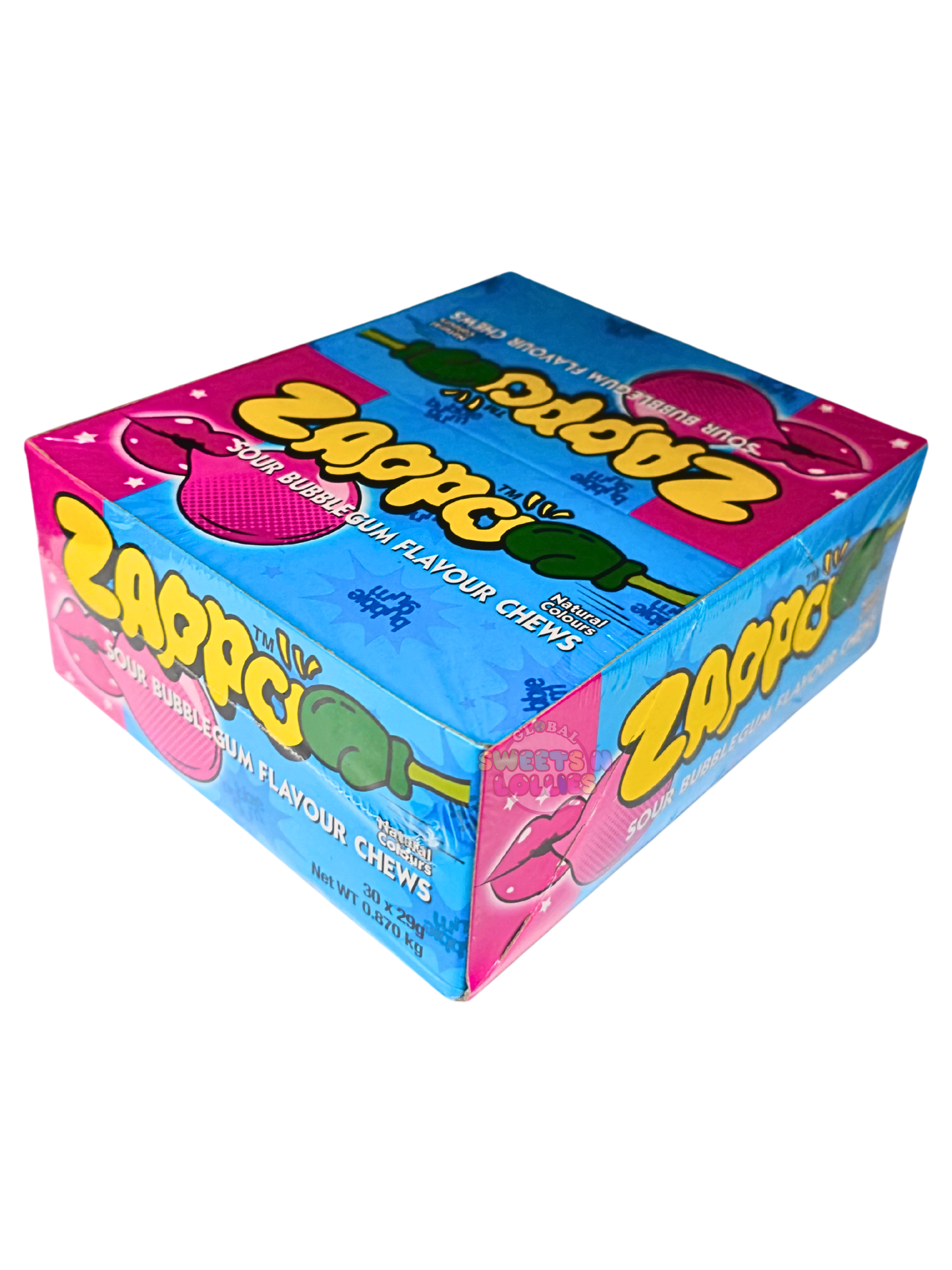 Zappo Sour Bubblegum Chews 30pcs 29gm each