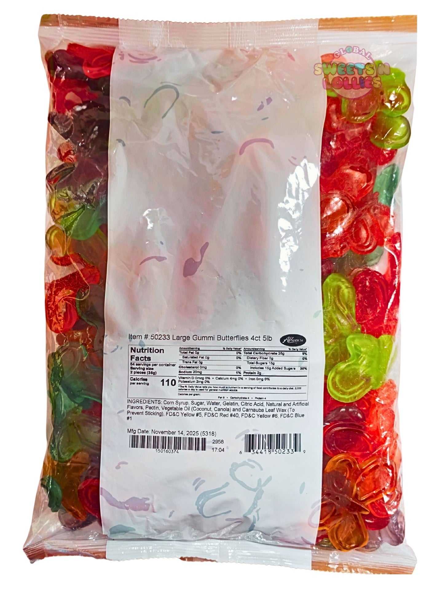 Albanese Large Gummi Butterflies 2.26 Kg